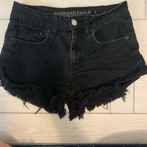 American eagle high waisted black denim short